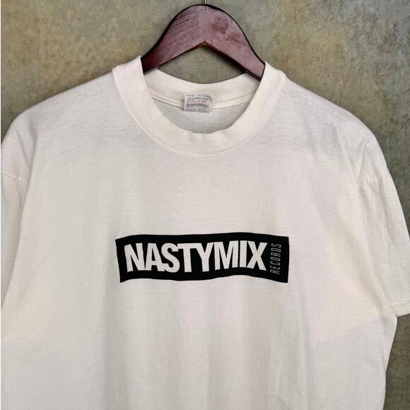 VTG 1989 Nastymix Records T Shirt Sz XL White Single Stitch Sir Mix A Lot Rap - Picture 7 of 7